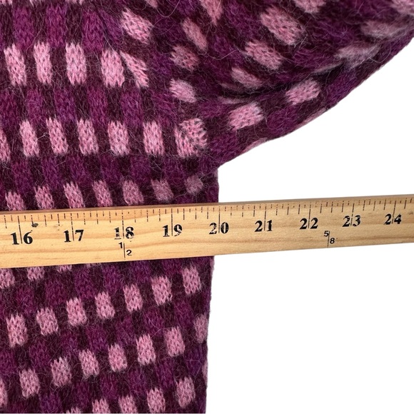 Lucy & Laurel Purple Pink Cardigan M Wool Alpaca Blend Soft Cozy Layer Casual - Picture 13 of 16